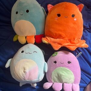 Squishmallows Plush Set - Blue, Orange, Purple